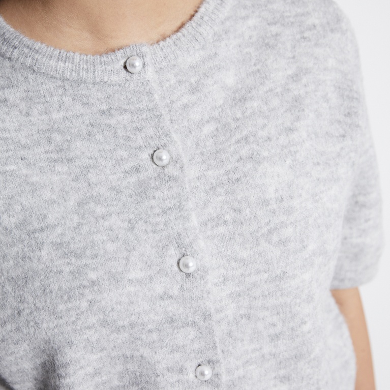 Basic knit short sleeve cardigan "Melina"